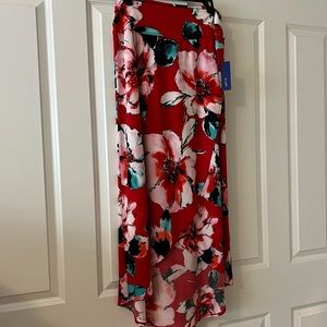 APT. 9 Red Floral High Low Maxi Skirt in XL
